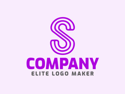 Um logotipo minimalista com a letra 'S' em roxo real, simboliza simplicidade e sofisticação.
