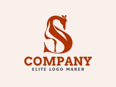 An initial letter logo design cleverly integrating the letter "S" with a giraffe, evoking uniqueness and nature in earthy tones.