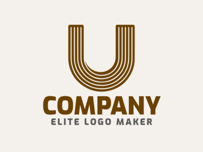 A dynamic arrangement of multiple lines forms the letter U in this striking logo design.