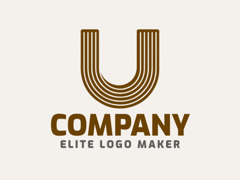 A dynamic arrangement of multiple lines forms the letter U in this striking logo design.