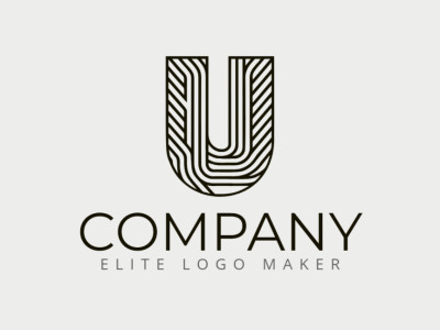 Un diseño de logotipo elegante y moderno que presenta la letra 'U' elaborada con múltiples líneas para un toque sofisticado.