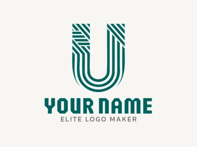 Un logotipo de letra inicial con la letra 'U' formada por varias líneas, diseñado para crear una identidad visual excelente y notable.