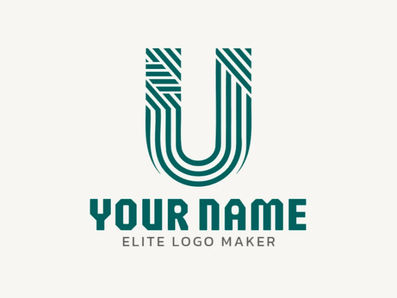 Um logotipo de letra inicial com a letra 'U' composta por várias linhas, projetado para criar uma identidade visual excelente e notável.