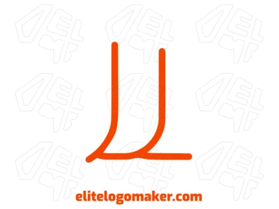Graceful initial letter logo featuring a simple letter 'U' design in vibrant orange color for a clean and striking look.