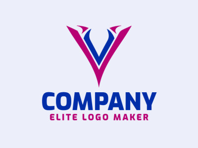 An abstract logo featuring the letter 'V', blending shades of blue and pink for a modern and dynamic design.