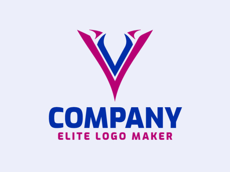 An abstract logo featuring the letter 'V', blending shades of blue and pink for a modern and dynamic design.