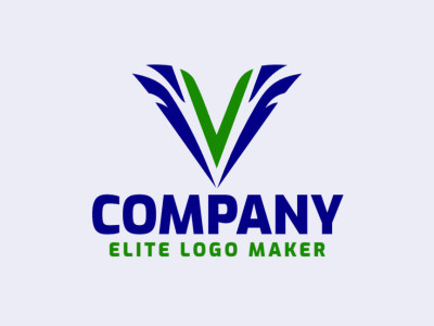 A simple yet impactful logo showcasing the letter 'V' in green and dark blue, representing growth and stability.