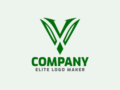 Un diseño de logotipo abstracto y cautivador que presenta la letra 'V', evocando la naturaleza y el crecimiento con su tono verde.
