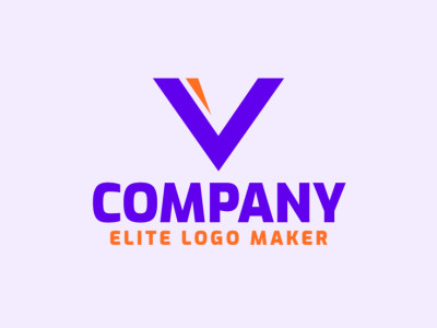 A sleek minimalist logo showcasing the letter 'V', blending blue and orange tones for a modern appeal.