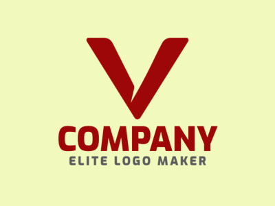Vector logo in the shape of a letter V with minimalist design and red color.