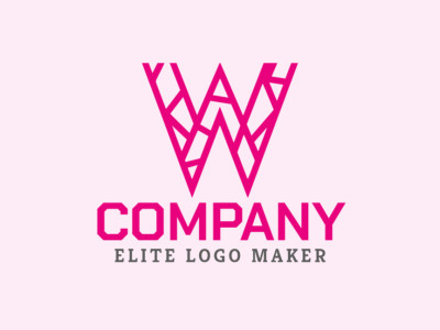 Um design de logotipo cativante apresentando a letra 'W' em estilo de mosaico, irradiando elegância e charme.