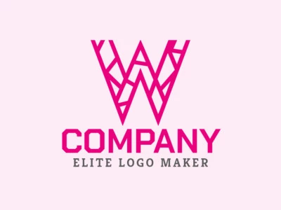 Un diseño de logotipo cautivador que presenta la letra 'W' en un estilo de mosaico, irradiando elegancia y encanto.