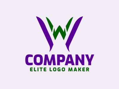 Um design de logo simétrico apresentando a letra "W", exalando equilíbrio e harmonia.