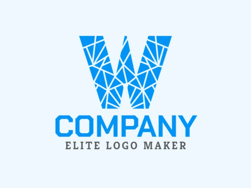 A mosaic-style logo featuring a captivating blue 'W', representing unity and diversity, ideal for brands aiming for a vibrant and inclusive identity.