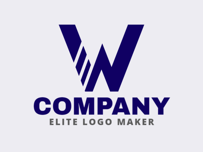 An initial letter logo design featuring the letter "W" in dark blue, representing strength and innovation.