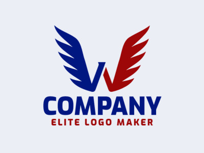Um logotipo marcante com a letra 'W' e asas, projetado em um estilo de letra inicial.