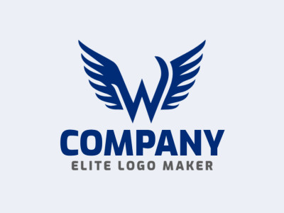 Um logo simples, porém marcante, apresentando a letra 'W' com asas, simbolizando liberdade e inovação.