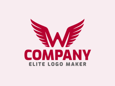 Um logotipo elegante e simples apresentando a letra 'W' com asas elegantes, evocando um senso de sofisticação.