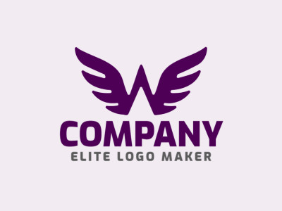 An abstract depiction of the letter 'W' with wings, symbolizes freedom and creativity in this captivating logo.