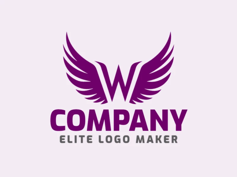 A minimalist yet powerful logo featuring a 'W' with wings, symbolizing freedom and ambition, in a regal shade of purple.