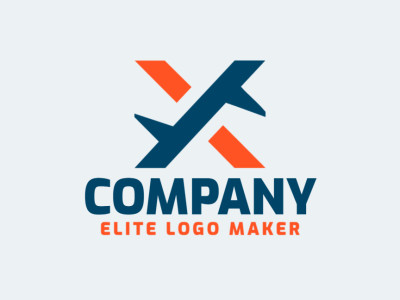 An abstract logo with a letter 'X' design, blending blue and orange for a striking visual impact.