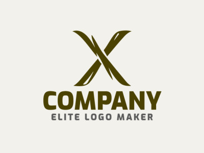Um logotipo sofisticado e criativo com a letra inicial 'X' em um design refinado com elegantes tons de marrom.