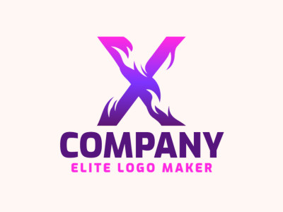 A vibrant and creative logo showcasing the letter 'X' with a gradient style, blending shades of purple and pink for a modern and dynamic look.