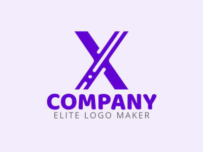 An elegant and distinguished abstract logo design featuring the letter 'X' in purple.