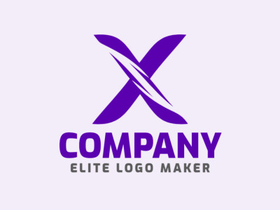 Um design de logotipo elegante que exibe a letra 'X' em um estilo de letra inicial, exalando elegância e sofisticação.