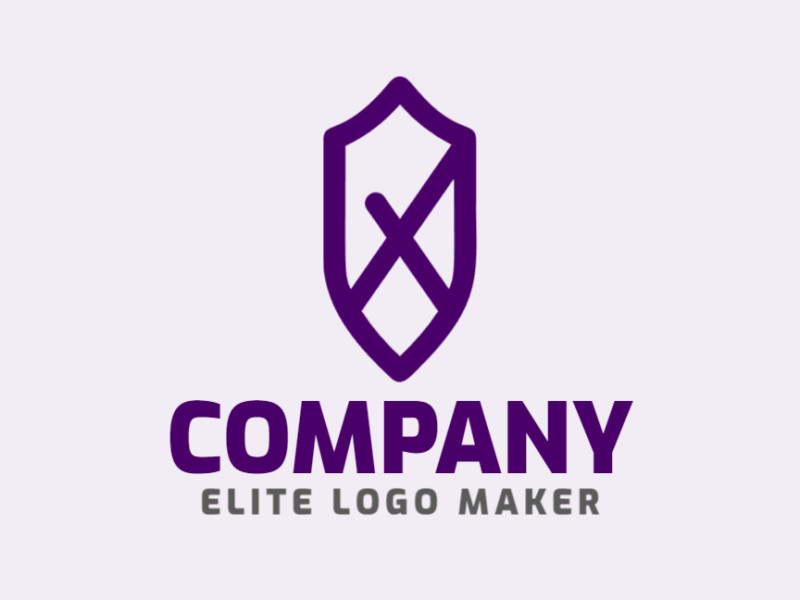 A refined and simple logo design featuring the letter 'X' inside a shield, creating a strong yet understated symbol perfect for a professional company identity.