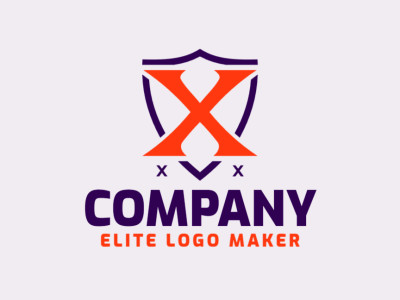 Un logotipo en estilo emblema que presenta la letra 'X' combinada con un escudo, ofreciendo un diseño prominente, de calidad y hermoso.