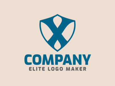 A refined emblem logo design featuring a distinguished shield interwoven with the letter 'X', symbolizing strength and elegance.