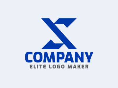 Um logotipo de letra inicial com a forma de um 'X', transmitindo elegância e profissionalismo.