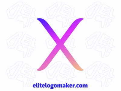 Um logotipo chamativo em gradiente com a letra 'X' em gradiente de rosa e roxo, projetado para criar um visual ousado e vibrante.