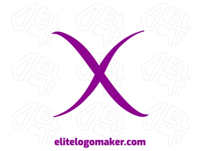 A letra 'x' com um design profissional no estilo de letra inicial oferece uma opção editável e versátil para diversos fins de branding.