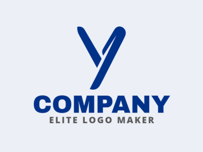Un logotipo creativo y minimalista que presenta la letra 'Y' en un diseño azul elegante.