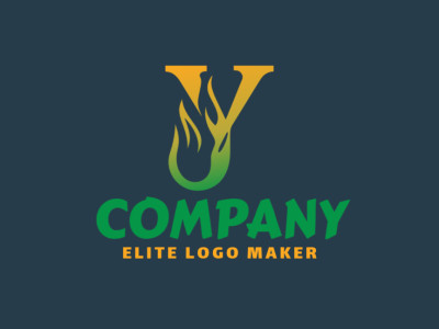 El diseño del logo presenta la letra 'Y' encendida con llamas de fuego, creando una impresión dinámica y profesional.