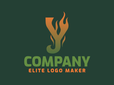 An abstract logo design combining the shape of letter 'Y' with flames for a dynamic look.