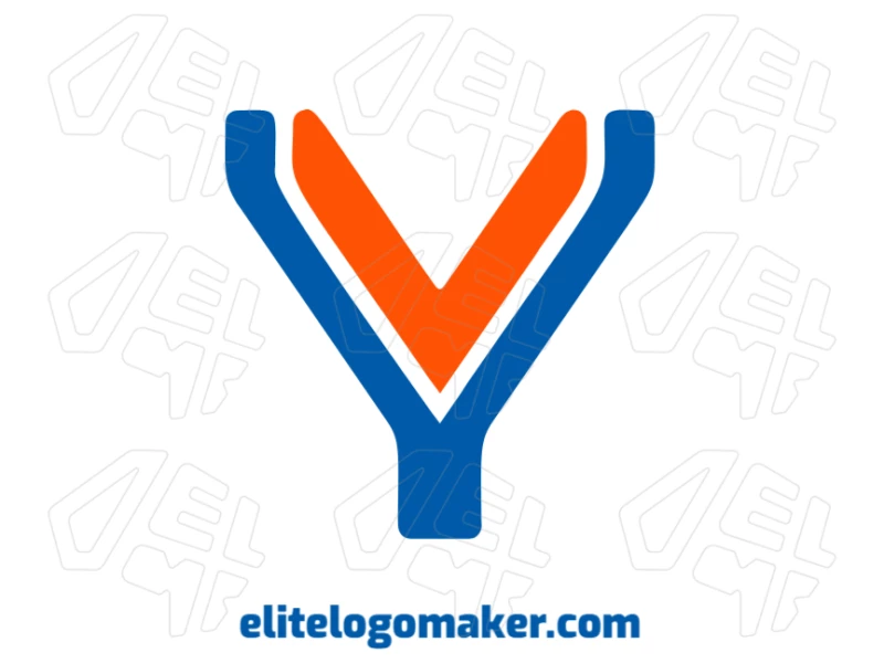 Customizable pictorial logo featuring the letter "Y" in blue and orange colors for a vibrant and unique design.