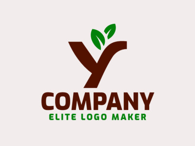 An ideal and beautiful logo design featuring a minimalist combination of the letter "Y" and leaves, conveying subtlety and nature's essence.