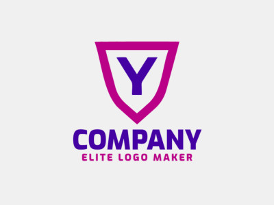 A creative and eye-catching emblem featuring the letter 'Y' within a shield, perfect for a standout logo design.