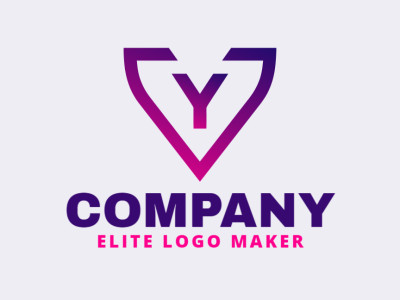 An elegant and inspiring logo featuring a gradient shield intertwined with a captivating letter 'Y'.