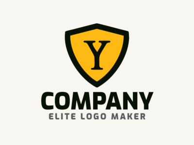 An abstract customizable logo combining the letter 'Y' with a shield shape, showcasing unique design elements for versatile branding.