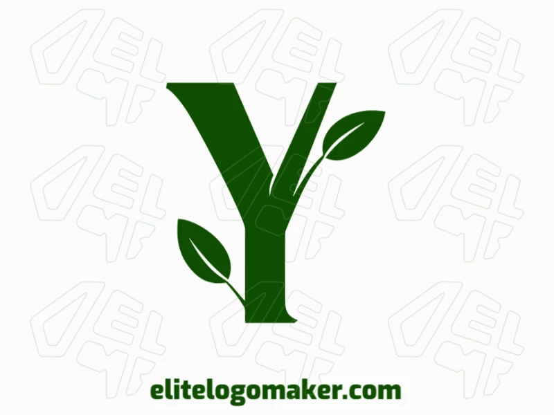 Beautiful and subtle logo showcasing the letter 'Y' with sustainable elements in an elegant initial letter style.