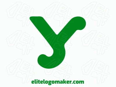 Una plantilla de logotipo abstracta con la letra 'Y' en verde, diseñada con un toque moderno y creativo para un aspecto distintivo.