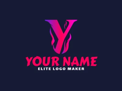 Un logotipo llamativo y distinguido con la letra 'Y' en un hermoso degradado de rosa y púrpura, combinando colores para un diseño vibrante y moderno.