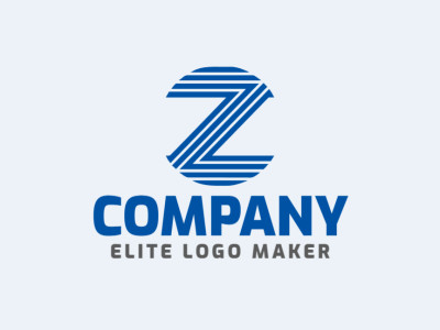 Um design de logotipo dinâmico apresentando a letra 'Z', construído com múltiplas linhas para uma estética moderna.