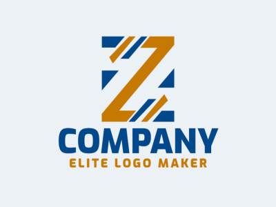 Un diseño de logo abstracto que presenta la letra 'Z', combinando tonos de azul y amarillo oscuro para un atractivo cautivador.