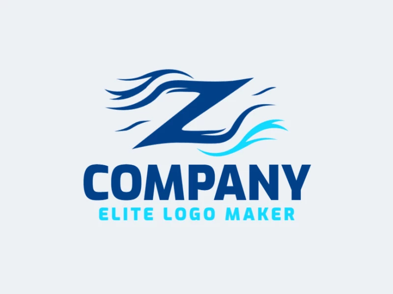 An abstract, sophisticated logo featuring the letter 'Z' in a sleek, modern design with vibrant blue tones.