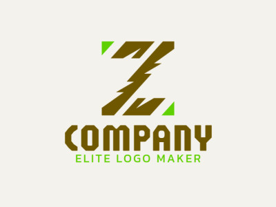 Un logotipo abstracto con la letra 'Z' en una combinación de verde y marrón, capturando una esencia profesional y creativa.